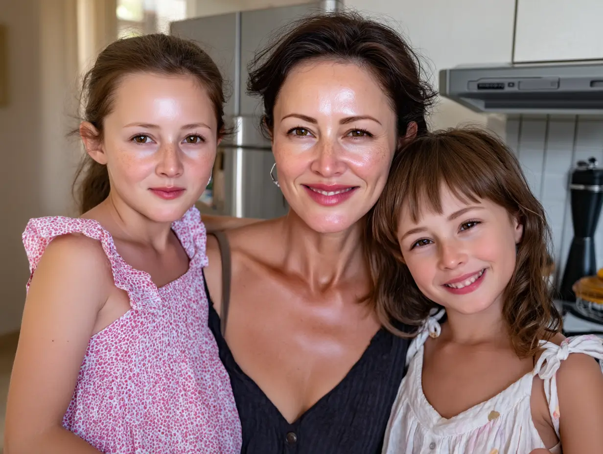 Judy Wilson with daughter In kitchen